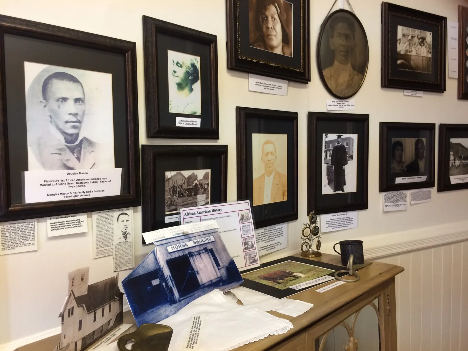 African-American History exhibit at the Plainville Historical Society Museum
